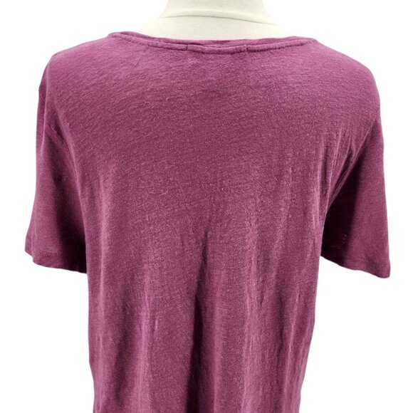 Scotch & Soda Maison Scotch Womens Medium Top Linen Short Sleeve Purple T-Shirt - Picture 5 of 8